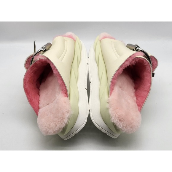 4CCCCEES Strawberry Leather Mellow Laze Cozy‎ Sandals With Shearling Footbed - Picture 4 of 10